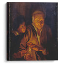 A Boy lighting a Candle from one held by an Old Woman - Peter Paul Rubens - Canvas Print