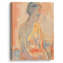 Sittende kvinnelig akt i sidelys (1923-1933) - Edvard Munch - Canvas Print