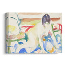 Akt på mønstret teppe (1919-1920) - Edvard Munch - Canvas Print