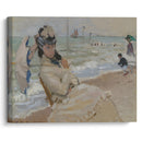 Camille on the Beach in Trouville (1870) - Claude Monet - Canvas Print