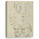 Studies of the head of a bearded man, and the head of a creature - Peter Paul Rubens - Canvas Print