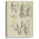 Four studies of men’s heads, and an eye - Peter Paul Rubens - Canvas Print