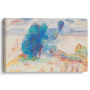 Arbres au bord de l’eau et voilier (circa 1895) - Pierre-Auguste Renoir - Canvas Print