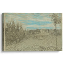 Cottages with a Woman Working in the Middle Ground (1890) - Vincent van Gogh - Canvas Print