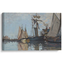 Bateaux dans le port de Honfleur (1866) - Claude Monet - Canvas Print