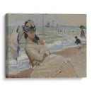 Camille on the Beach in Trouville (1870) - Claude Monet - Canvas Print