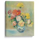 Vase De Roses Et Dahlias - Pierre-Auguste Renoir - Canvas Print
