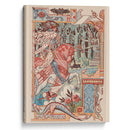 Chevalier sur son cheval pointant sa lance contre un diablotin - Eugène Grasset - Canvas Print