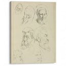Seven male heads, all with beards, two wearing caps - Peter Paul Rubens - Canvas Print