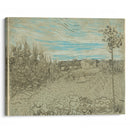 Cottages with a Woman Working in the Middle Ground (1890) - Vincent van Gogh - Canvas Print
