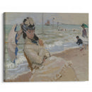 Camille on the Beach in Trouville (1870) - Claude Monet - Canvas Print