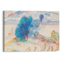 Arbres au bord de l’eau et voilier (circa 1895) - Pierre-Auguste Renoir - Canvas Print