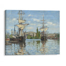 Ships Riding on the Seine at Rouen (1872-1873) - Claude Monet - Canvas Print