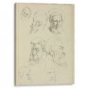 Seven male heads, all with beards, two wearing caps - Peter Paul Rubens - Canvas Print
