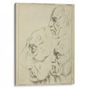 Four faces–three human, one horse– in profile - Peter Paul Rubens - Canvas Print