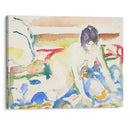 Akt på mønstret teppe (1919-1920) - Edvard Munch - Canvas Print