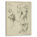 Four studies of figures; one wrestling with a snake, one lifting a dead boar, and two ‘Atlas’ figures lifting a globe - Peter Paul Rubens - Canvas Print