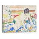 Akt på mønstret teppe (1919-1920) - Edvard Munch - Canvas Print