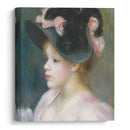 Young Girl in a Pink-and-Black Hat (ca. 1891) - Pierre-Auguste Renoir - Canvas Print