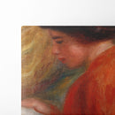 Young Woman Reading (Jeune femme lisant, buste) (c. 1909) - Pierre-Auguste Renoir - Canvas Print