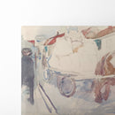 Hest og vogn i gate (Ca 1920) - Edvard Munch - Canvas Print