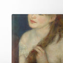 Young Woman Braiding Her Hair (1876) - Pierre-Auguste Renoir - Canvas Print