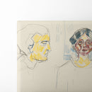 Kvinne og selvportrett i profil - Edvard Munch - Canvas Print