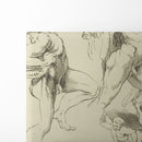 Four studies of figures; one wrestling with a snake, one lifting a dead boar, and two ‘Atlas’ figures lifting a globe - Peter Paul Rubens - Canvas Print