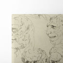 Studies of the head of a bearded man, and the head of a creature - Peter Paul Rubens - Canvas Print