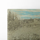 Cottages with a Woman Working in the Middle Ground (1890) - Vincent van Gogh - Canvas Print