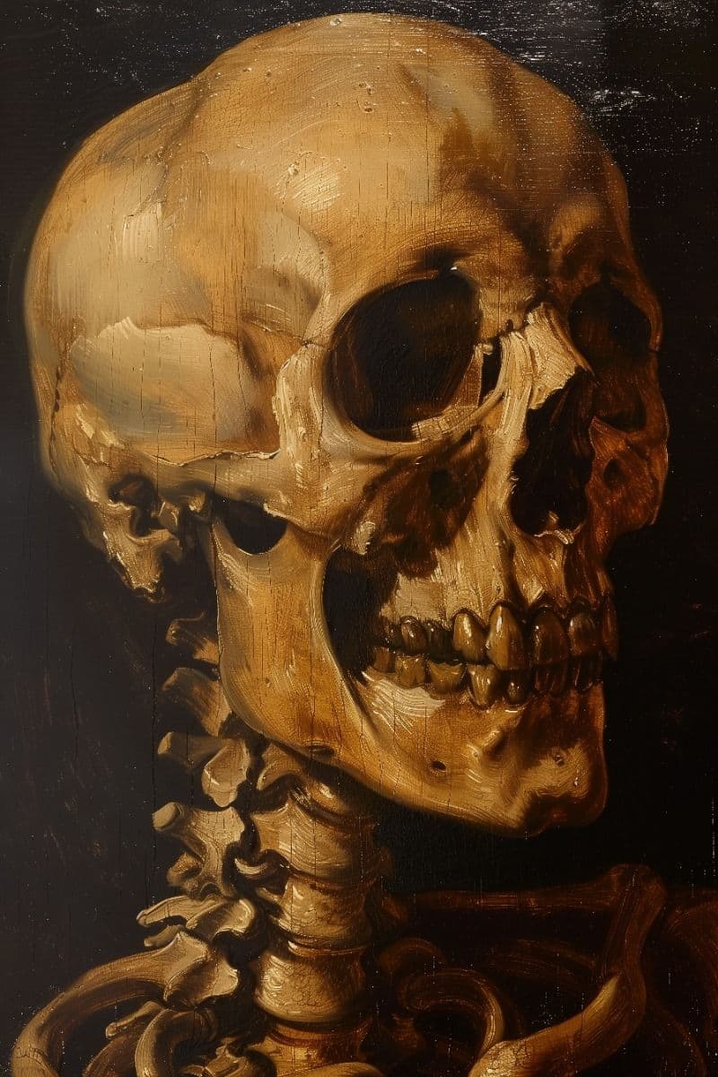 Study of a Skull classical oil painting style art print
