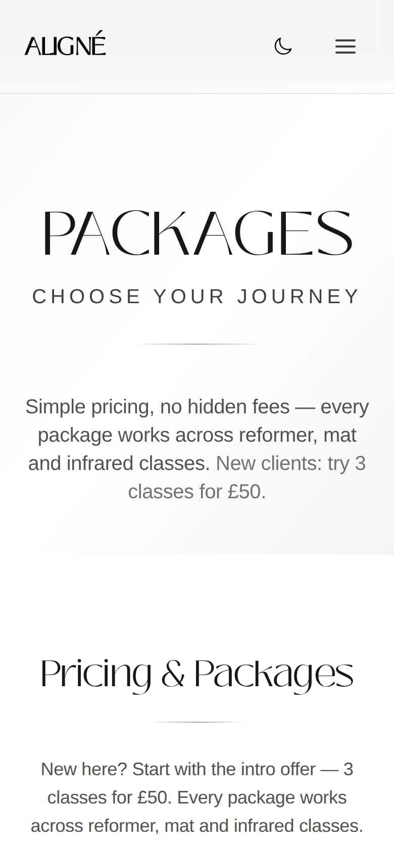 Aligné Studio — Custom Booking System detail