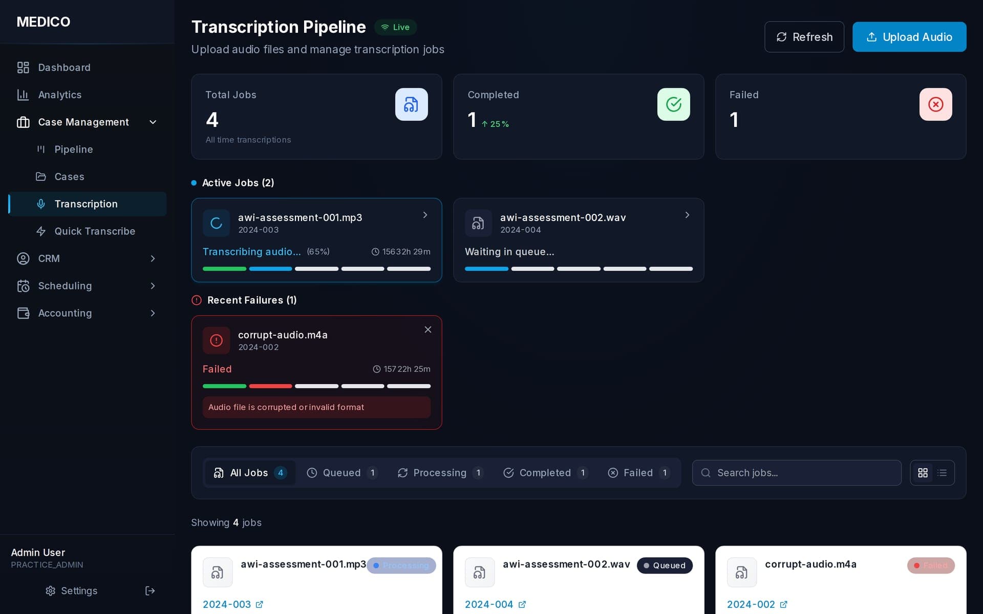 MEDICO — AI Transcription & Report Generation