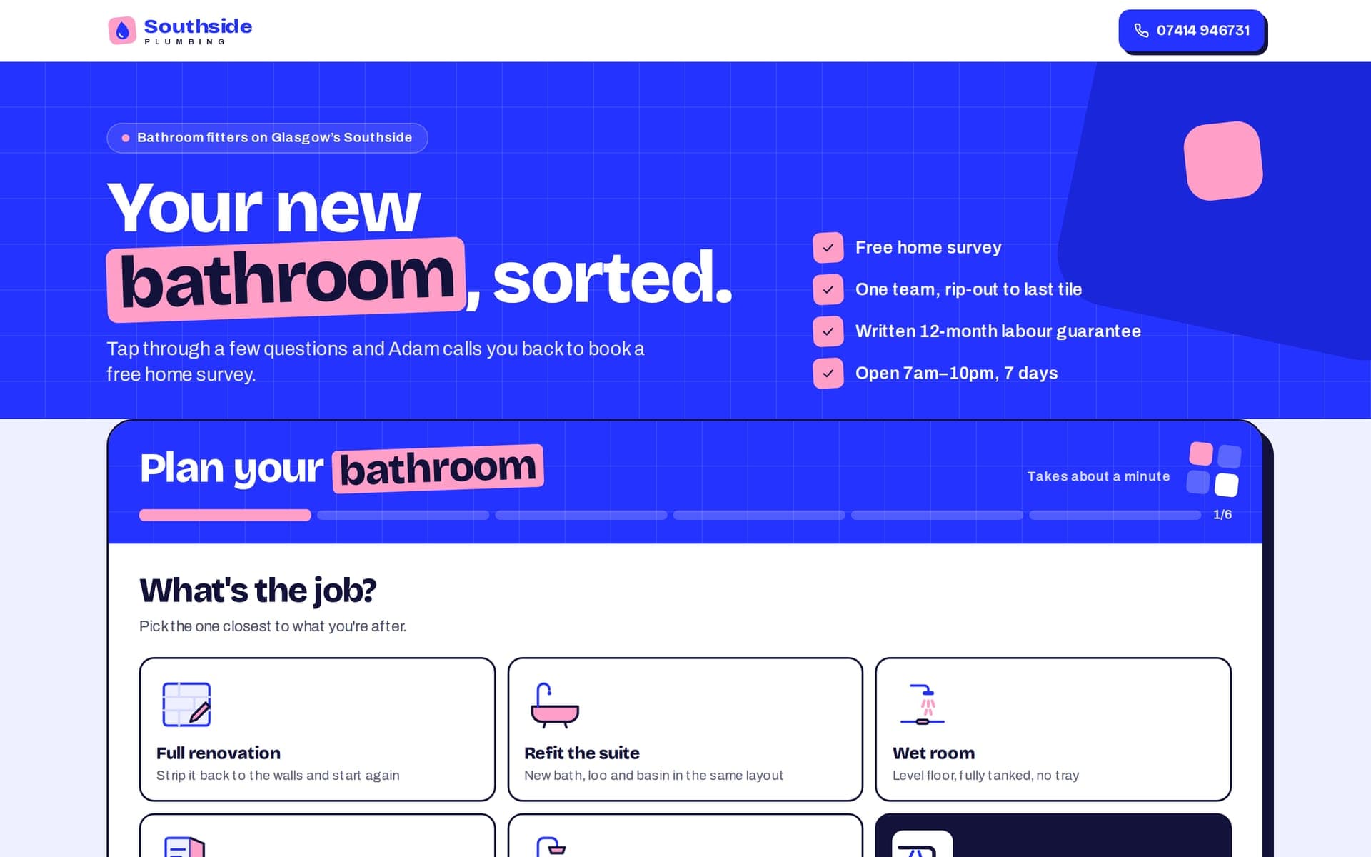 Southside Plumbing, Ad Landing Pages