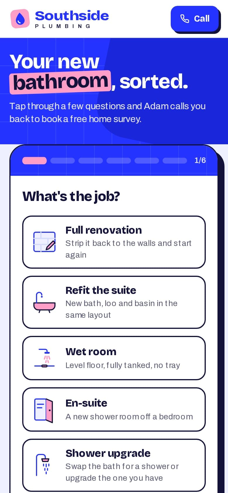 Southside Plumbing, Ad Landing Pages detail