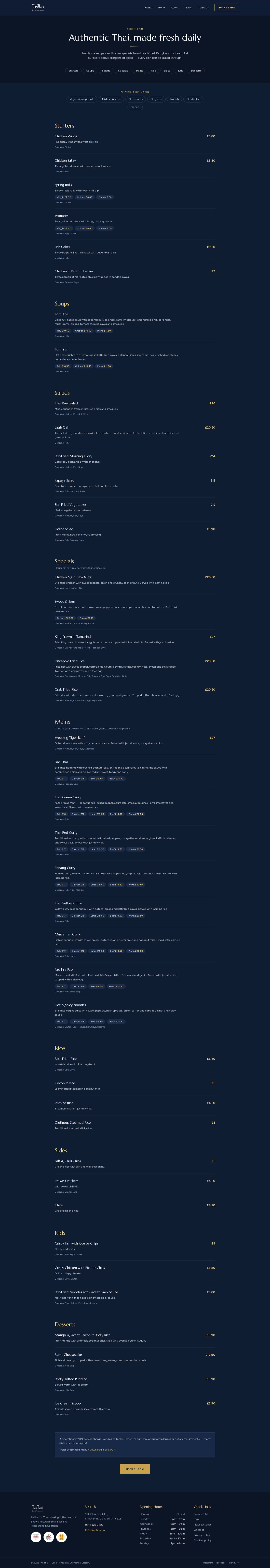 The Thai — The Menu, Rebuilt as HTML detail
