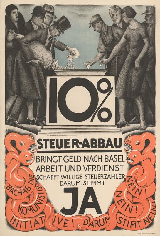10% Steuer-Abbau – Ja as a canvas print