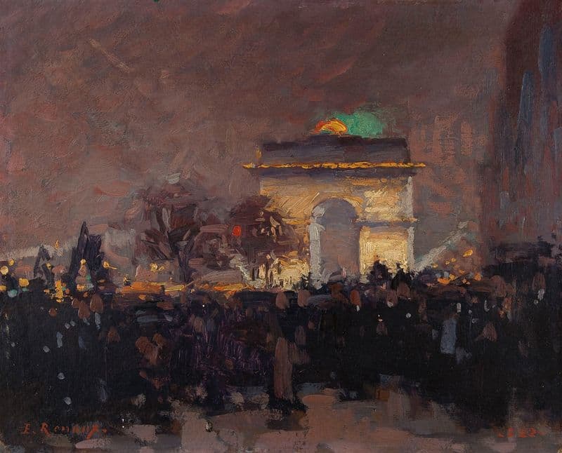 11 novembre 1920. Installation des cendres du soldat inconnu sous l’Arc de Triomphe de l’Etoile as a canvas print