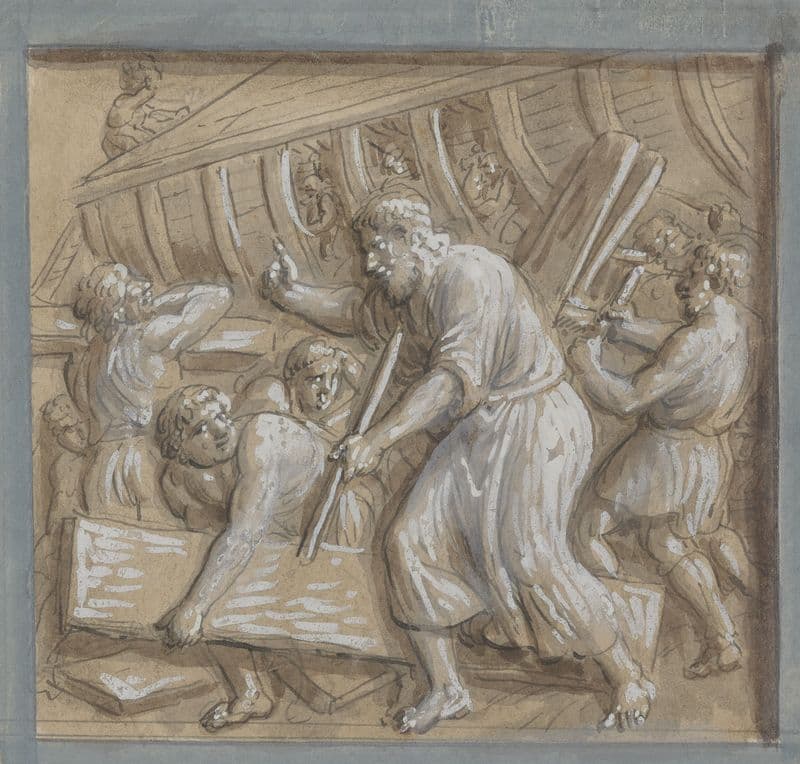 13 drawings after bas reliefs at Florence Pl.01 (19th Century) as a canvas print