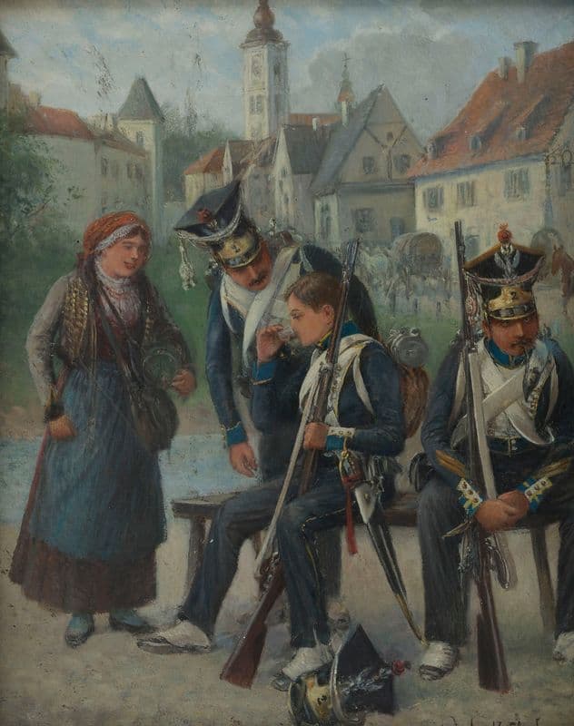 2nd Infantry Regiment, a Vivandière and Soldiers as a canvas print