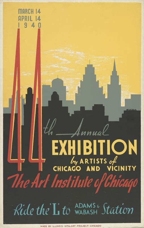 44th annual exhibition by artists of Chicago and vicinity as a canvas print