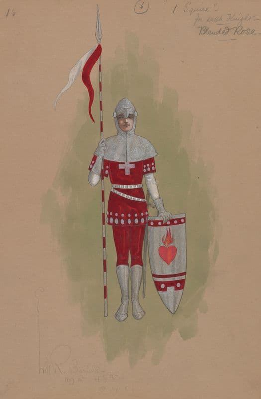 6 Squires for each Knight of the Blended Rose (1912 - 1924) as a canvas print