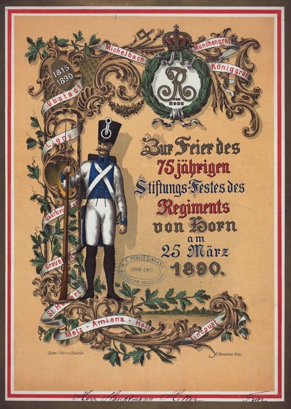 75th Anniversary Dinner (Held By) Regiments Von Horn as a canvas print