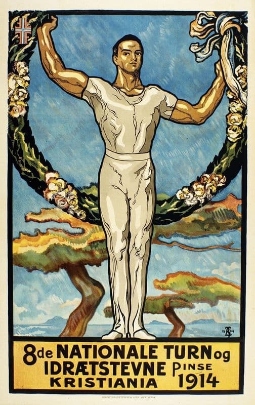 8de nationale turn og idrætstevne Kristiania. Pinse 1914 as a canvas print
