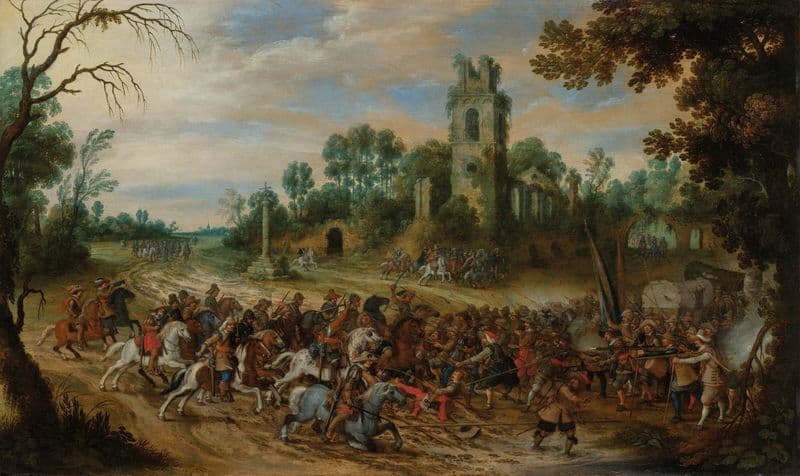 A Battle Before Some Ruins as a canvas print