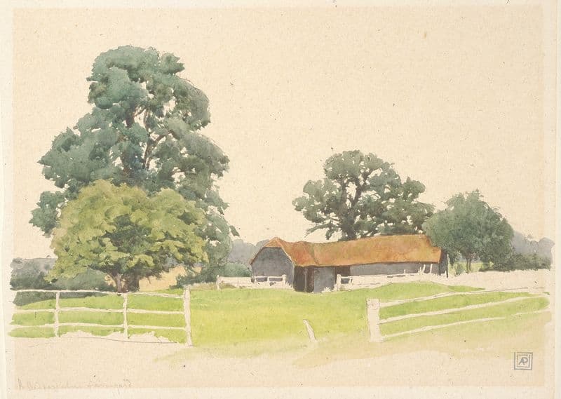 A Bedfordshire Farmyard (19th century) as a canvas print