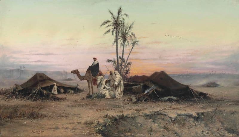 A Bedouin Camp At Dusk as a canvas print