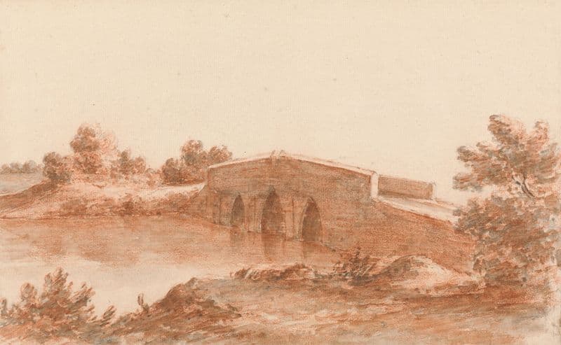 A Bridge in a Landscape as a canvas print
