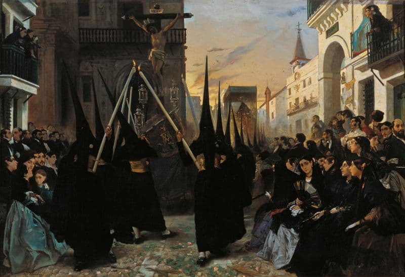 A Confraternity in Procession along Calle Génova as a canvas print
