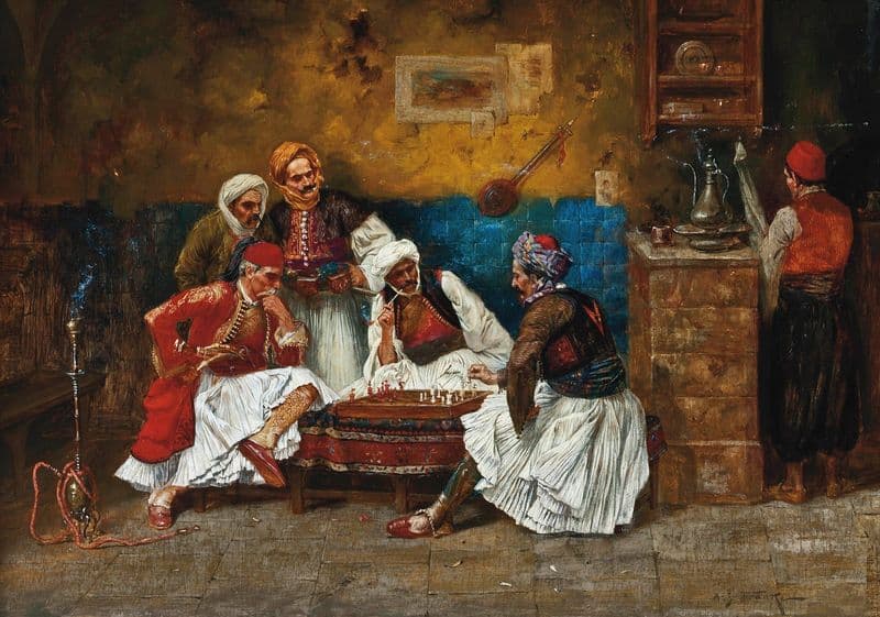 A game of chess as a canvas print
